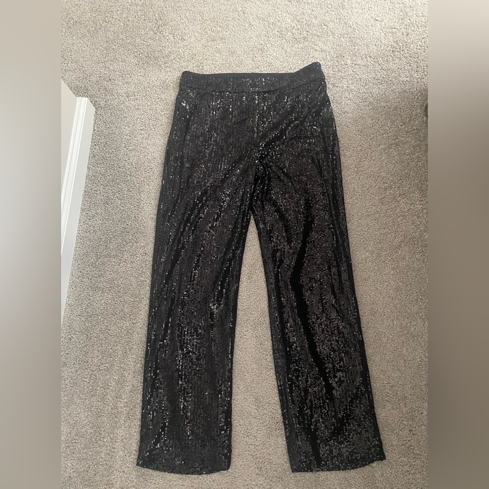 Black sequin pants